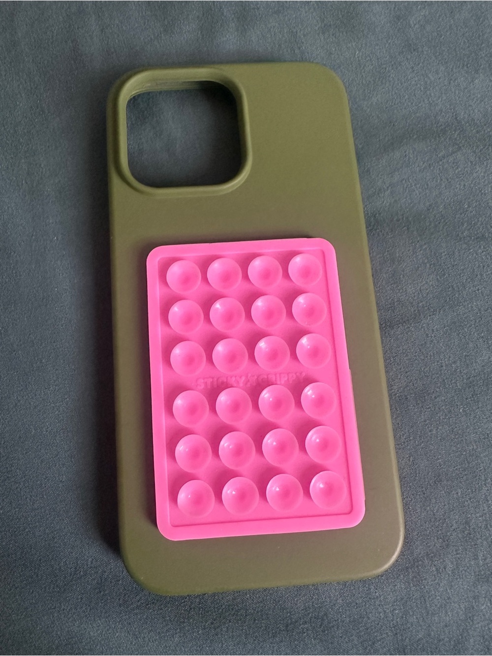 iPhone 14 Pro Max Olive Green Phone Case with Pink Octobuddy